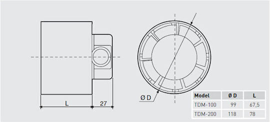 S&P TDM-100 5211502900 Ventilator Bathroom 100mm White