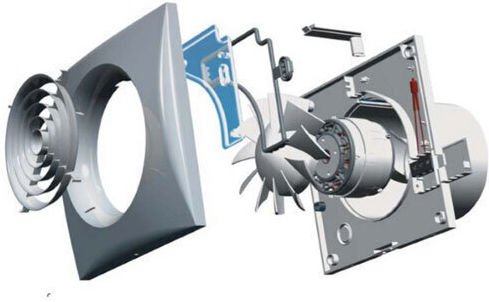 S&P Design 100CRZ Επιτοίχιος Εξαεριστήρας Μπάνιου 100mm Ασημί
