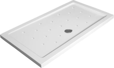 Karag Rectangular Porcelain Shower White Porcelain Flat 4 70x100x6.5cm