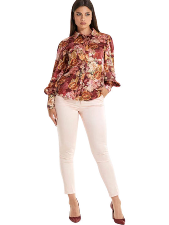 Zoe Damen Chino Hose in Schlanker Passform Rosa