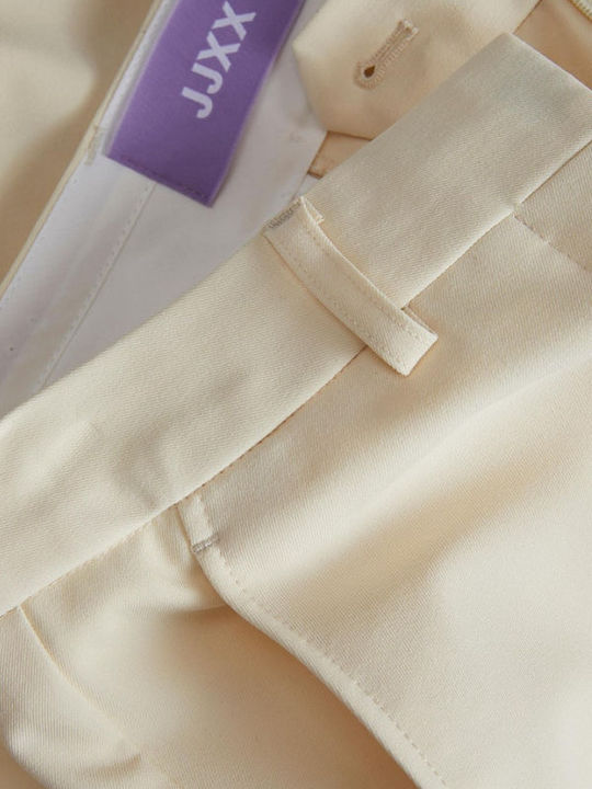 Women's High-waisted Fabric Trousers Regular Fit Seedpearl