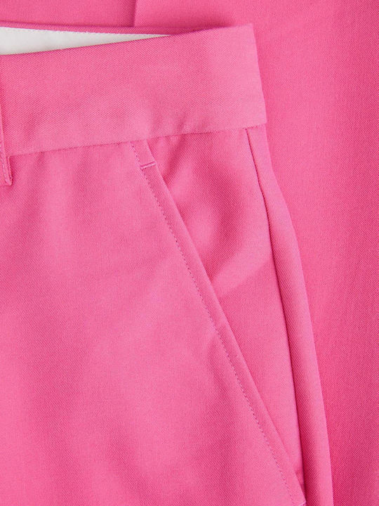 Women's High-waisted Chino Trousers Carmine Rose