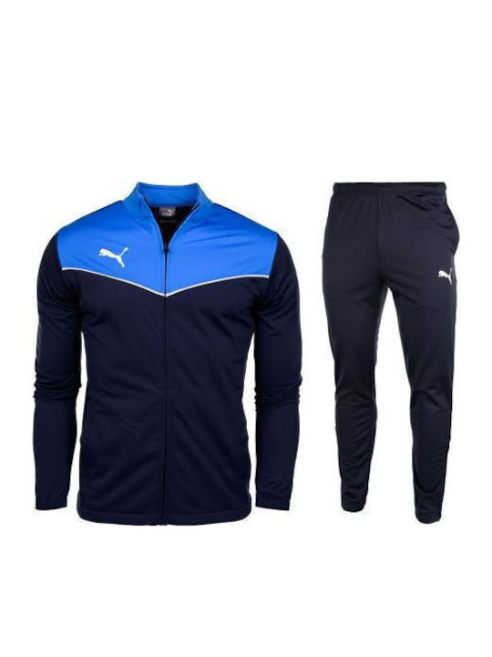 Individual Rise Football Tracksuit Glossy with Elastic Navy Blue