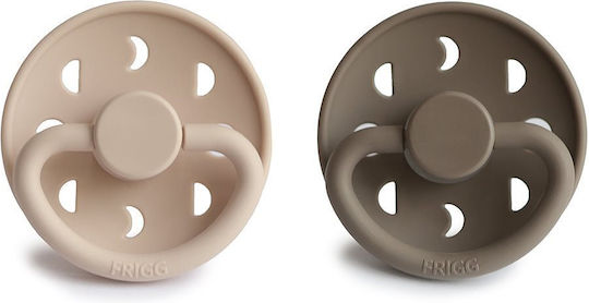 Frigg Pacifiers Silicone Moon Phase Croissant / Portobello for 6-18 months 2pcs
