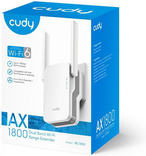 Cudy RE1800 v1 Mesh WiFi Extender Dual Band (2.4 & 5GHz) 1800Mbps