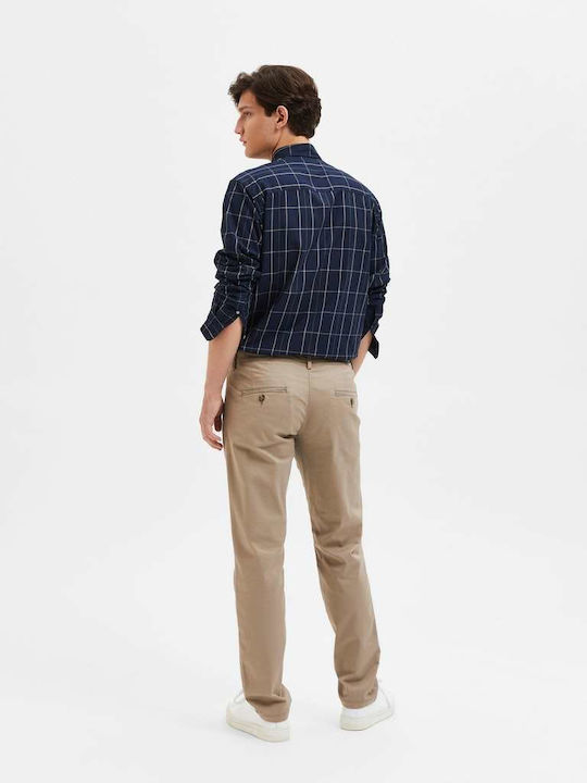 Selected Herrenhose Chino Elastisch in Slim Passform Beige