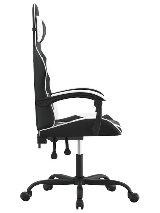 vidaXL 349572 Scaun Gaming Din piele ecologică Negru/alb