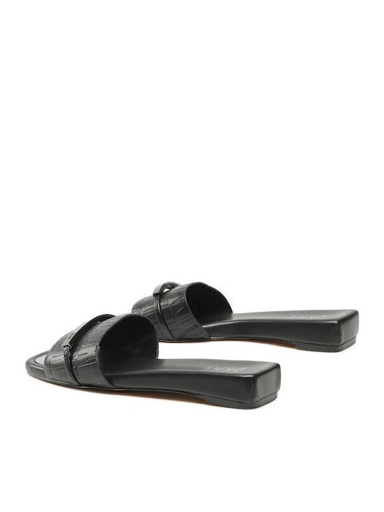 Alaina Women's Flat Sandals in Black Color