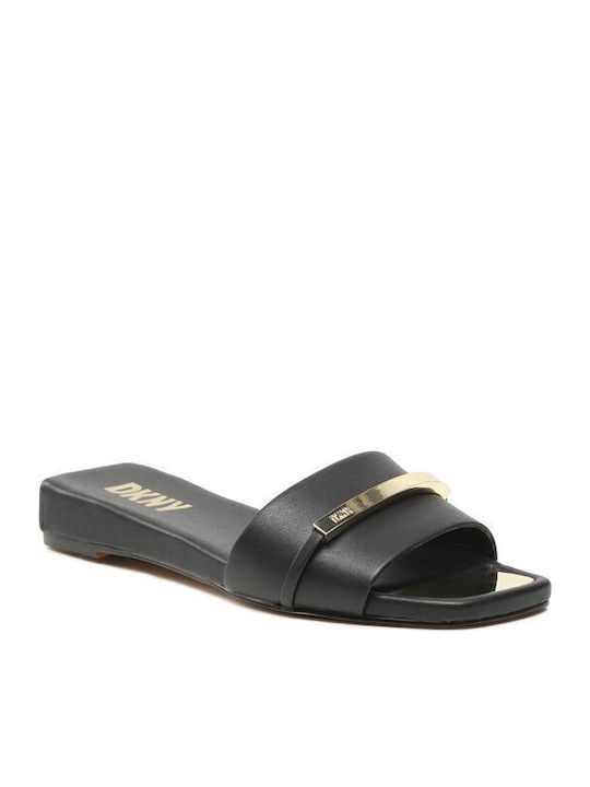 DKNY Alaina Δερμάτινα Σανδάλια Black / Gold