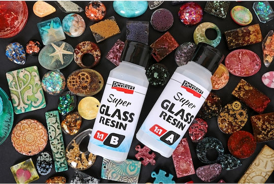 Pentart Super Glass Flüssiges Glas Zweikomponentiges Harz 500ml
