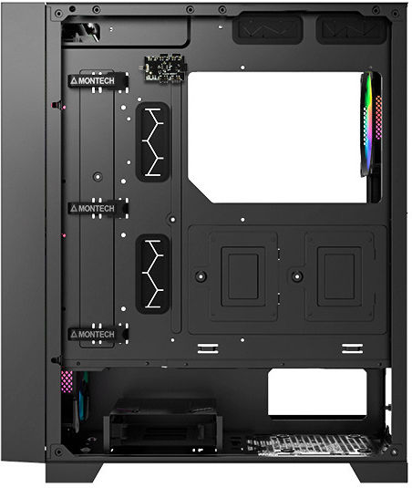 Montech AIR 1000 Premium Геймърско бюро Midi Tower Компютърна кутия със страничен прозорец и RGB осветление Черен