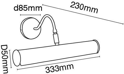 VK Lighting Modern Lumină de Perete cu Soclu E14 Auriu 33.3x5cm