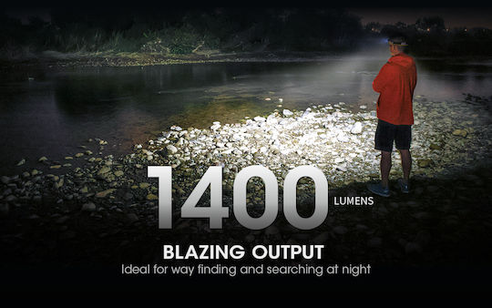 NiteCore Rechargeable Headlamp LED IP68 with Maximum Brightness 1400lm NU43 Yellow