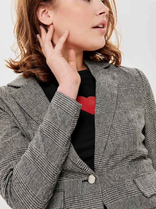 Only Damen Mittellang Blazer Gray