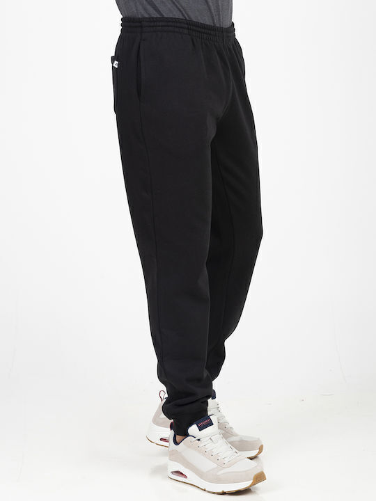 Cuffed Leg Pant Sweatpants with Elastic Black