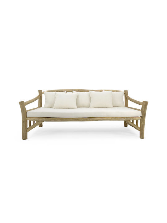Two-Seater Sofa Outdoor Wooden with Pillows 210x100x80cm