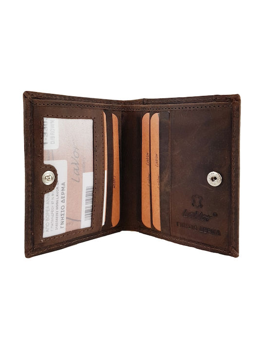 Lavor Men's Leather Wallet with RFID Brown Dark Suede