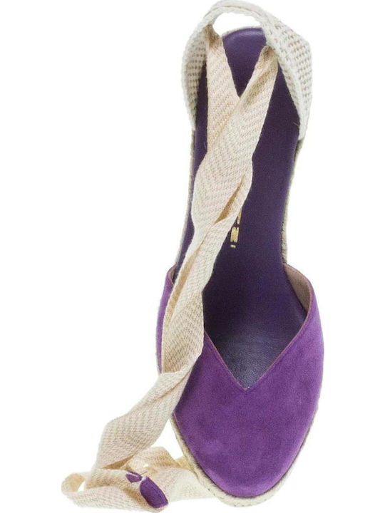 Women's Suede Platform Espadrilles Purple