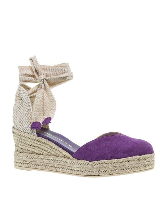 Mourtzi Women's Suede Platform Espadrilles Purple