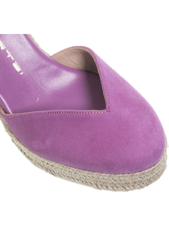 Women's Suede Platform Espadrilles Purple