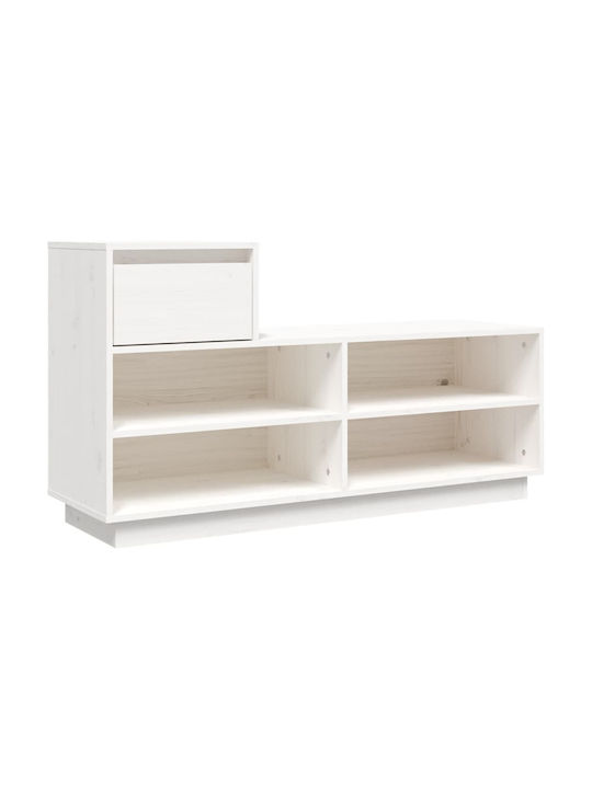 Shoe Organizer with 4 Shelves White 110x34x61cm