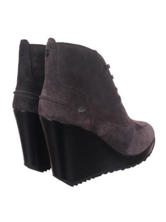 Jarriselle Leather Women's Ankle Boots Platform Brown