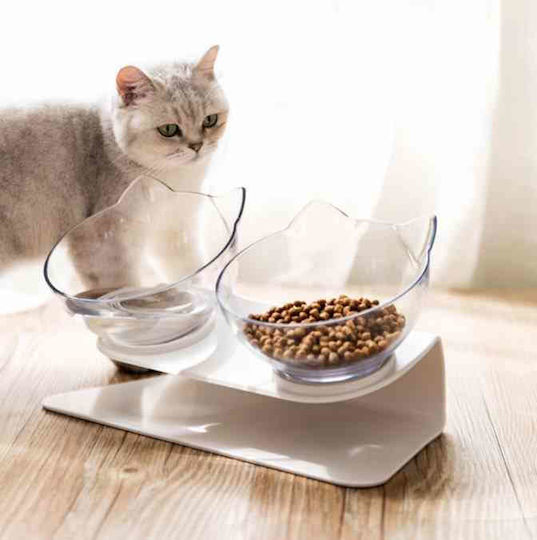 Plastic Bowl Food for Cat 250ml 27.5cm in Transparent Color