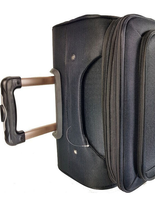 Explorer Luggage 15904 Medium Travel Suitcase Fabric Black with 4 Wheels Height 68cm