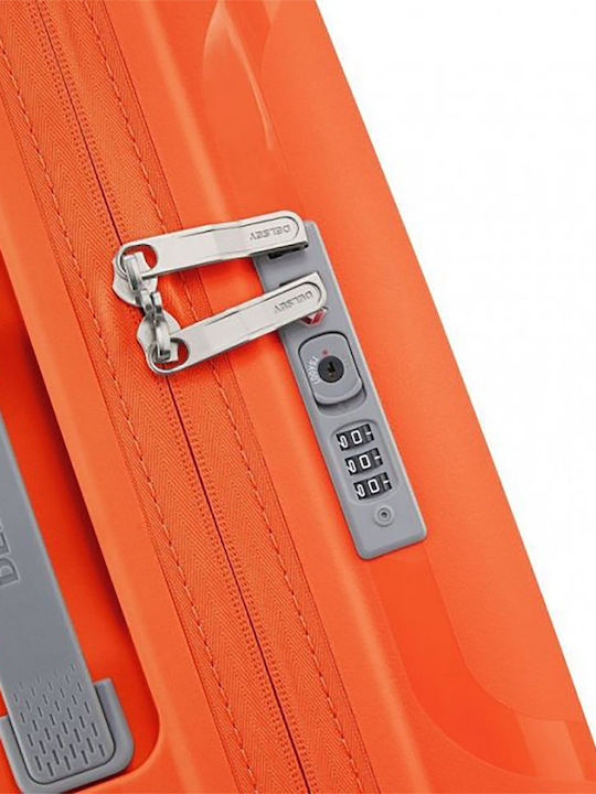 Delsey Clavel Cabin Hard Orange Suitcase with 4 Wheels Height 55cm
