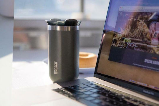 Wacaco Octaroma Lungo Travel Mug Чаша Термос Неръждаема стомана Без BPA 300мл Сив с Мундщук