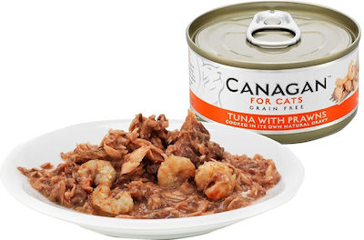 Canagan Κονσέρβα Nasses Katzenfutter für Katze in Dose mit Shrimps und Thunfisch 75gr