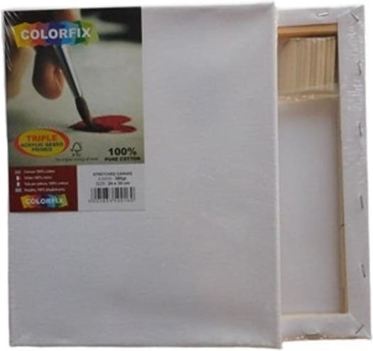 Colorfix Καμβάς σε Τελάρο Λευκός Ορθογώνιος με Σφήνες 24x30εκ. 380gr/m² 1τμχ