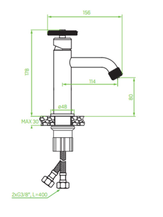 Laveo Muro Bau 922D BAU 922D Смесител за мивка Сив
