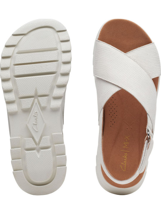 Dashlite Wish Leather Women's Flat Sandals in White Color