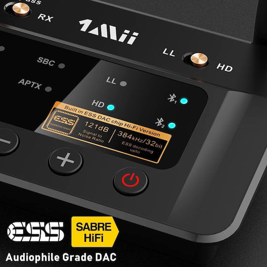1Mii 1Mii B03Pro Bluetooth 5.0 Receiver / Transmitter με θύρες εξόδου 3.5mm Jack / Optical / RCA