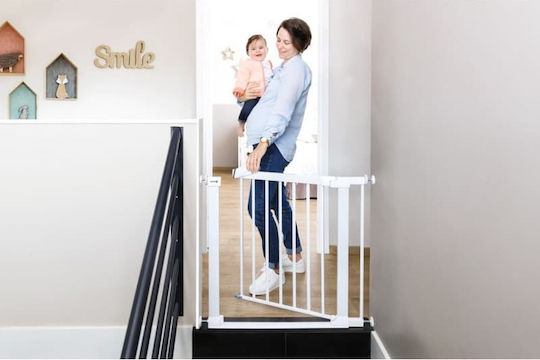 Safety 1st Flat Step Πτυσσόμενη Πόρτα Ασφαλείας από Μέταλλο σε Λευκό Χρώμα 80x7x73εκ.