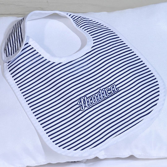 Nautica Lätzchen aus 100% Baumwolle mit Bügelverschluss und Schlaufe Striped Blue für 5 m+
