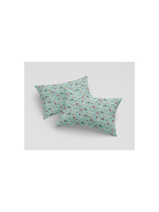 Astron Italy Trucks Set Kids Duvet Cover Single with Pillowcase Cotton Green Red 165x250cm