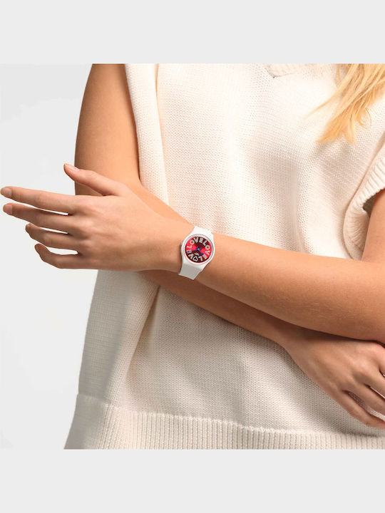 Valentine's Purest Love Women's Watch 34mm Battery-Powered with White Silicone Strap