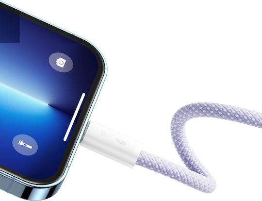 Baseus Dynamic 2 Geflochten USB-C zu Lightning Kabel 20W Lila 2m (CALD040305)
