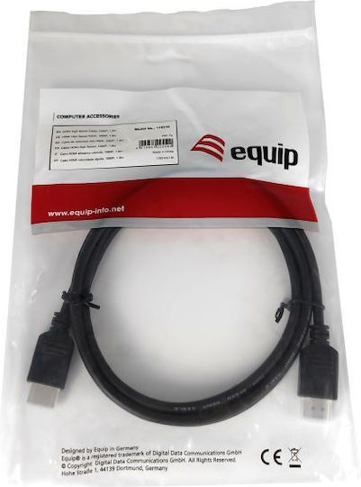 Equip Cable HDMI male - HDMI male 1.8m Μαύρο
