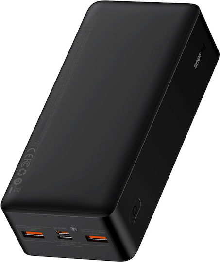 Baseus Bipow Overseas Edition Power Bank 30000mAh 20W με 2 Θύρες USB-A και Θύρα USB-C Μαύρο