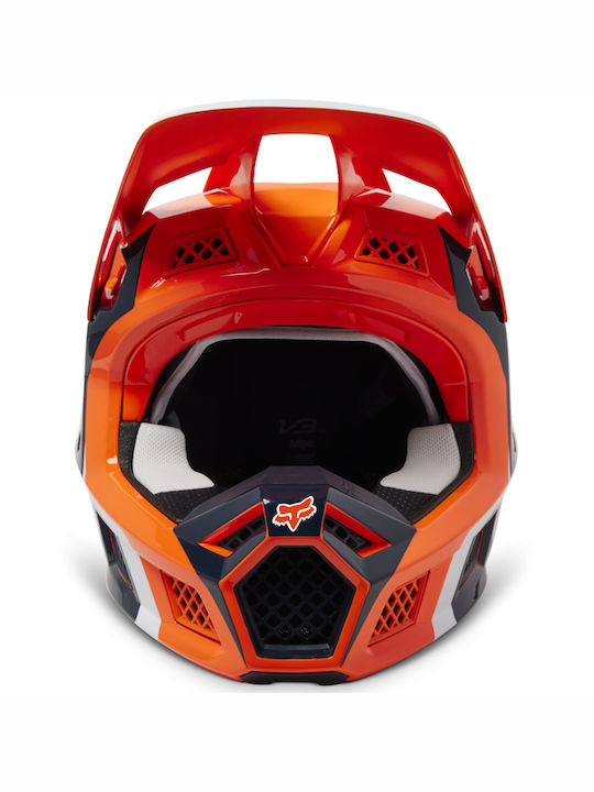 Fox V3 RS Efekt Flo Orange Κράνος Μηχανής Motocross DOT / ECE 22.05