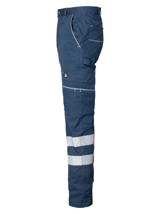STOP Falcon II Reflective Work Trousers Navy Blue