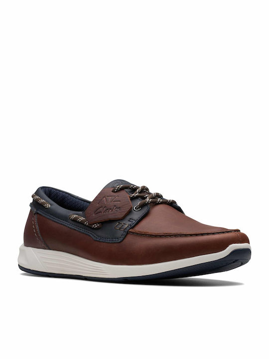 Atl Sail Go Men's Leather Boat Shoes Brown