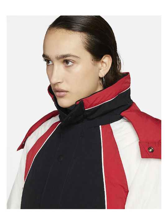 Women's Long Parka Jacket for Winter with Hood Black
