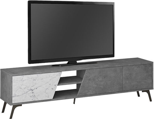 TV-Ständer Fiona Graues Retro / Weißes M180xP35.6xH48cm