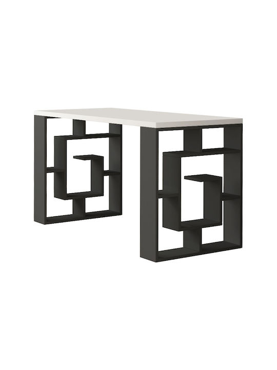 Schreibtisch Labirent Holz mit Bücherregal Anthracite / White 140x60x75cm