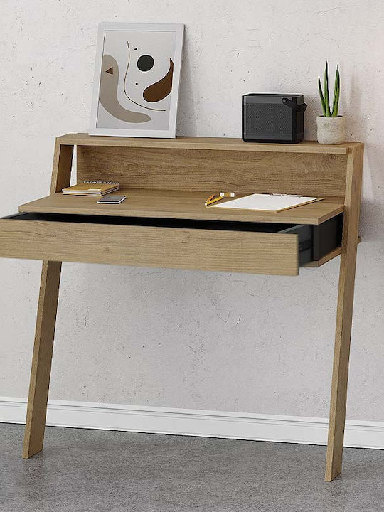 Secretary Desk Cowork Wooden Beige 94x50x91cm