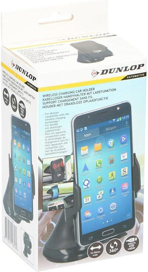 Dunlop Car Mobile Mount with Adjustable Hooks and Wireless Charging Black